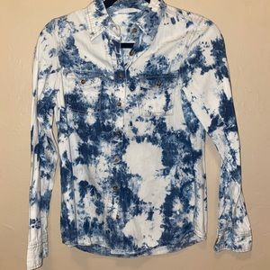 Vanilla Star Denim Tie Dye Button Down